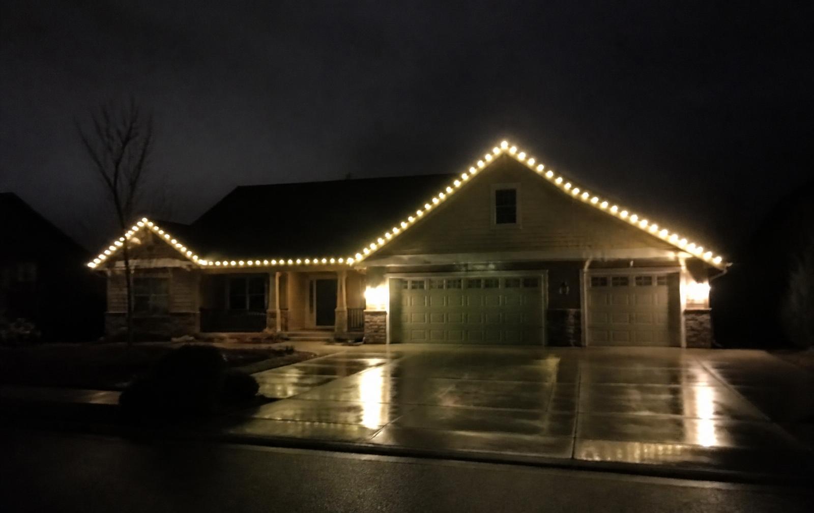 Illuminated home at night